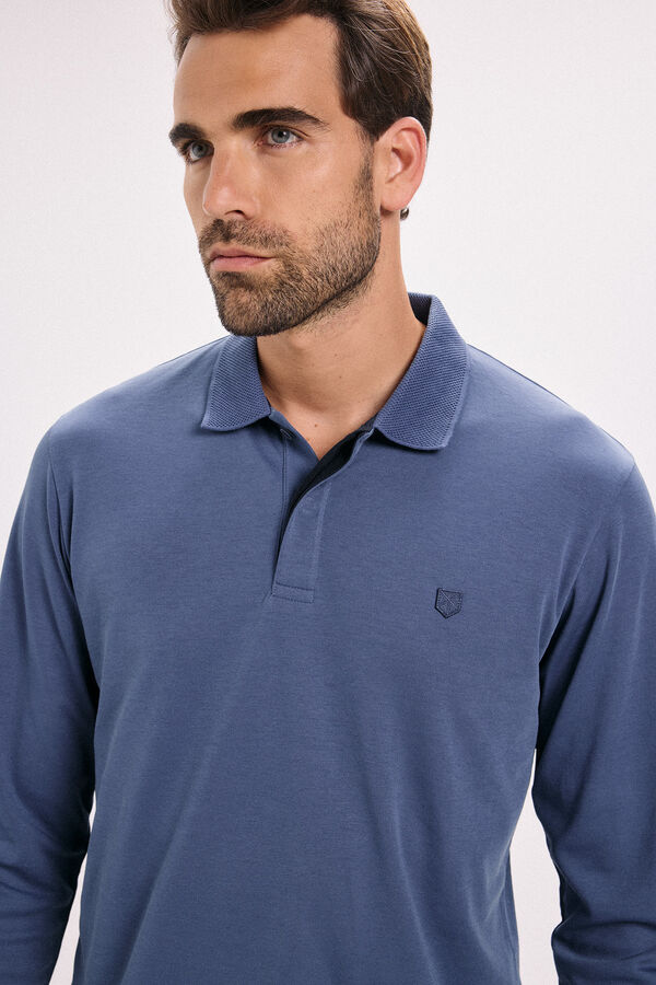 Jack & Jones Camisa polo clássica de manga comprida Azul