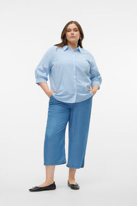 Vero Moda Curve Calça denim cropped plus size fluído