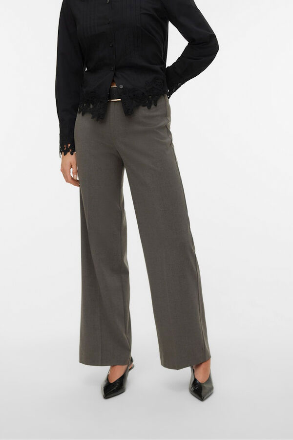 Vero Moda Cal&ccedil;a reta de alfaiataria Cinzento