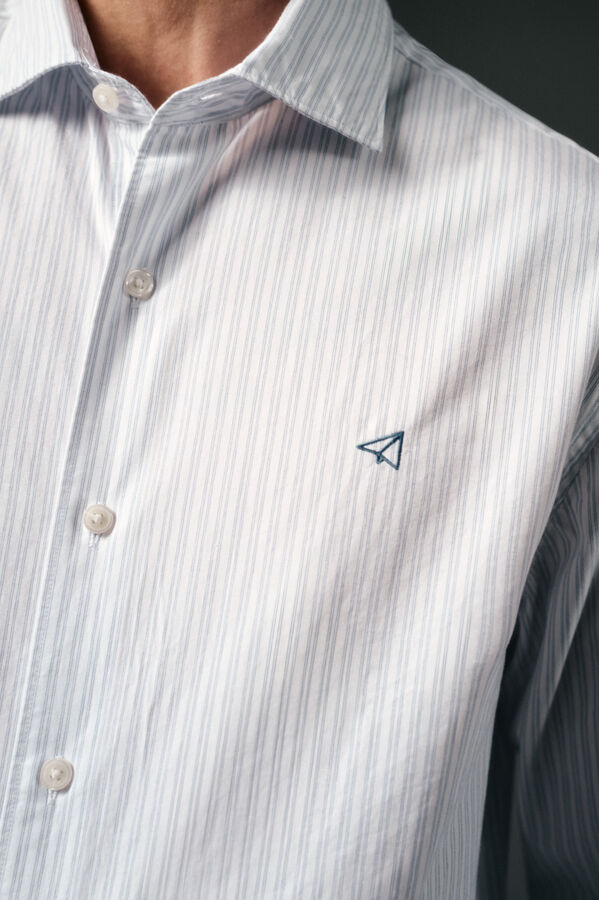OOTO Camisa rayas popelín Blanco