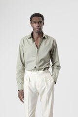 PuroEGO Camisa casual em popelina de algod&atilde;o Verde