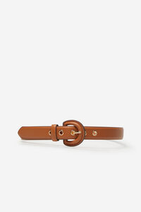 Cortefiel Belt with covered buckle Brown