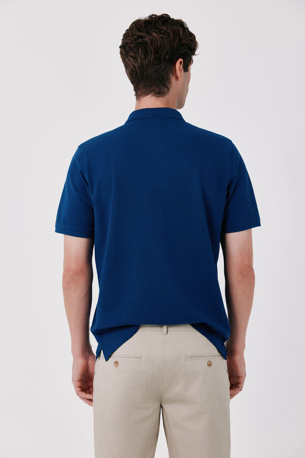 Cortefiel Piqu&eacute; basic polo shirt Blue