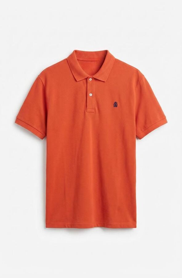 Cortefiel Piqu&eacute; basic polo shirt Coral