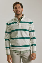 PuroEGO Stripe polo shirt Ivory