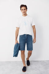 Cortefiel Regular fit Bermuda shorts Blue