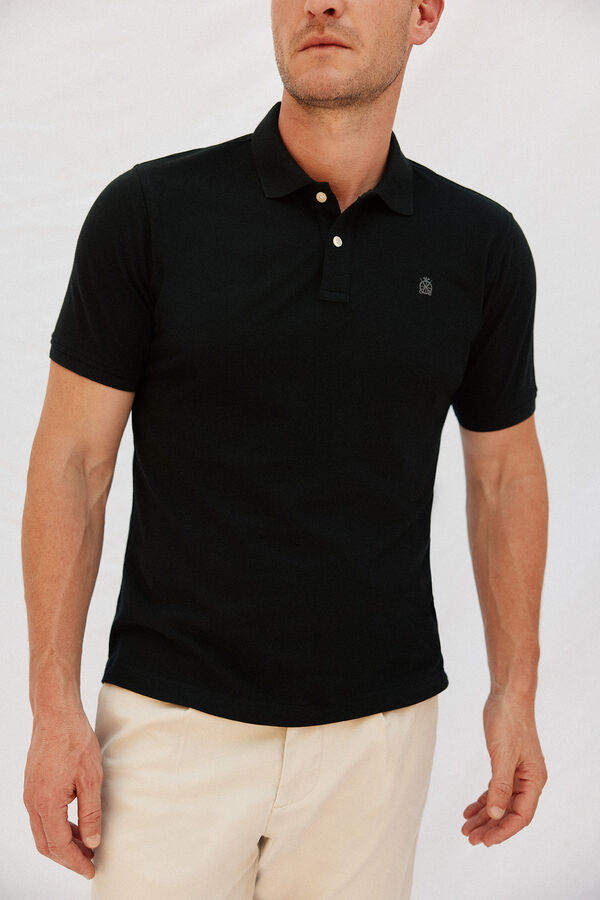 Cortefiel Basic piqué polo shirt Black