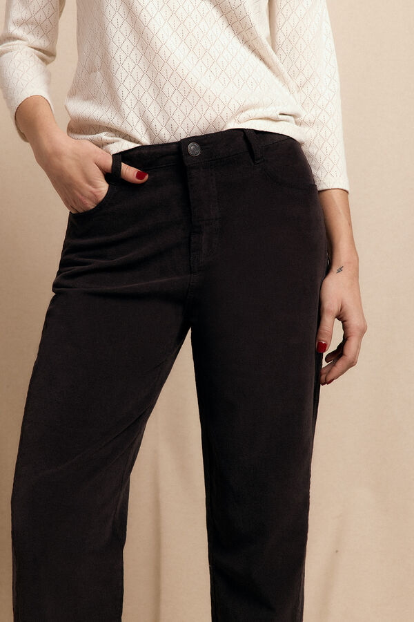 Slowlove Calças de veludo cotelê Castanho