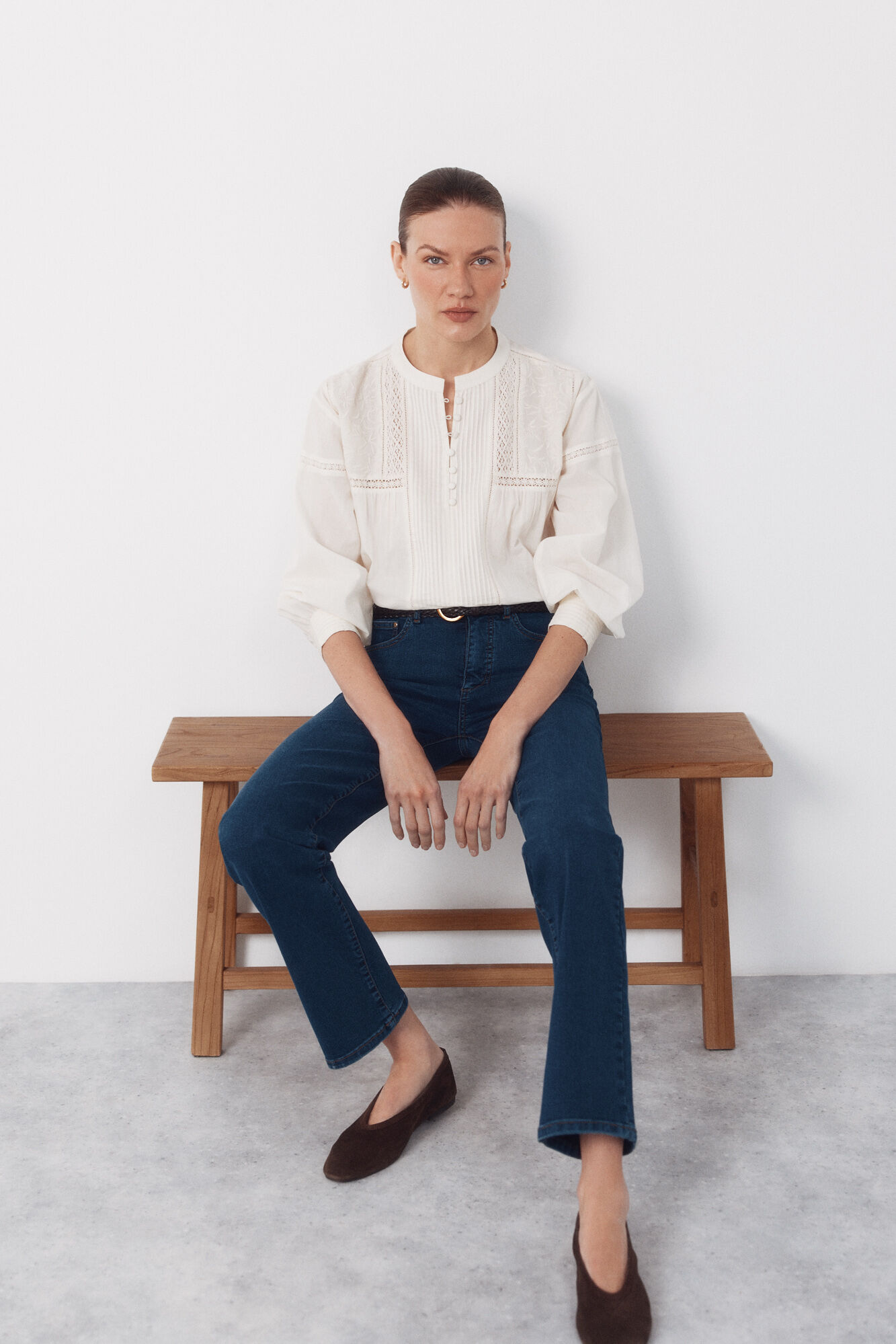 Cortefiel Embroidered blouse