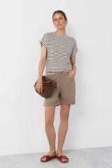 Cortefiel Striped t-shirt Kaki