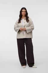 Vero Moda Curve Gabardina com gola em contraste Tostado