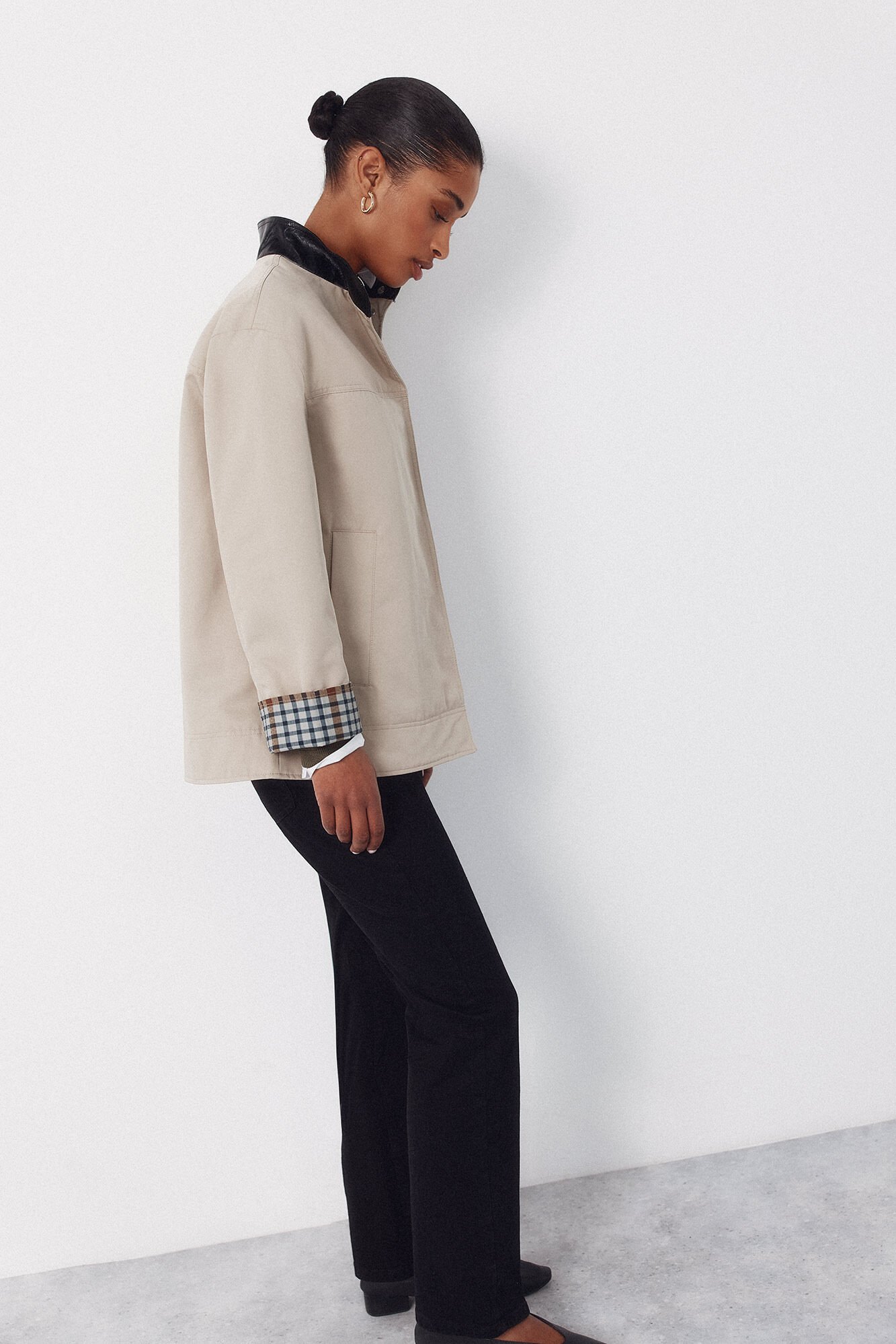 Cortefiel Cazadora con cuello a contraste