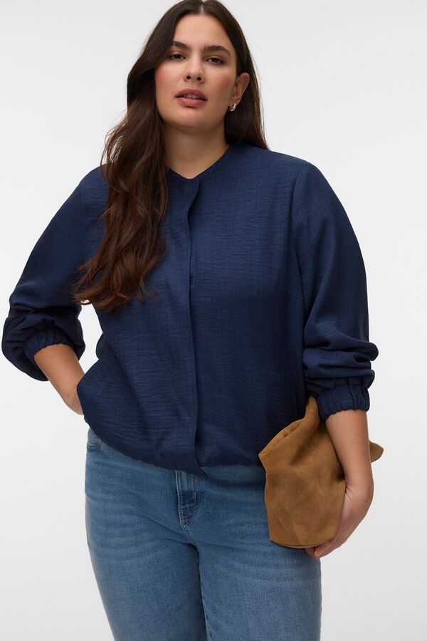 Vero Moda Curve Blus&atilde;o bomber tamanho grande Azul