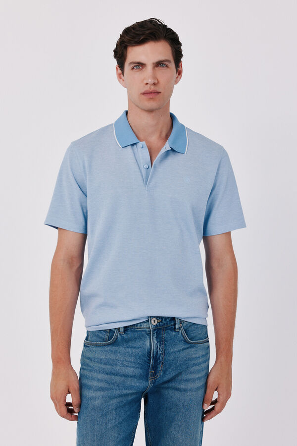 Cortefiel Polo oxford piqu&eacute; Azul