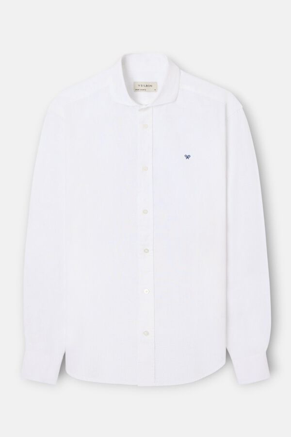 Silbon Camisa sport em linho Branco