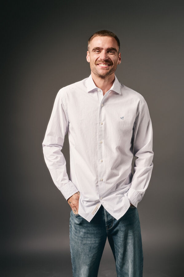 OOTO Camisa rayas popelín Blanco