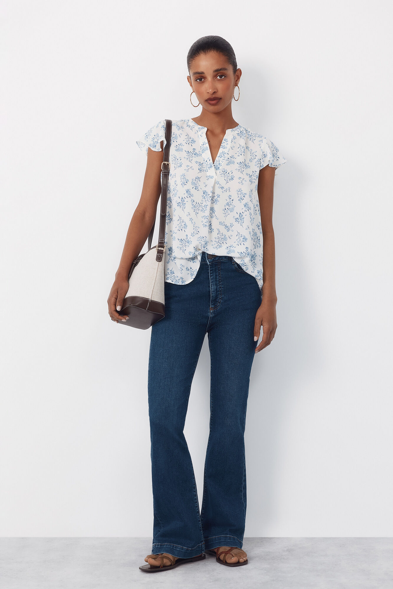 Cortefiel Blusa fluida manga vuelo