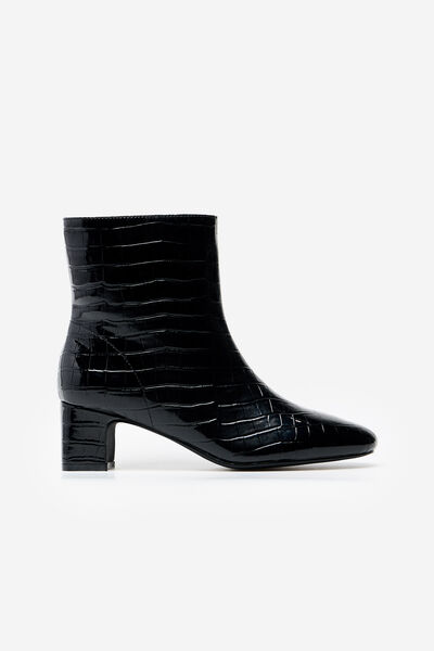 Cortefiel Coco heel ankle boot Black