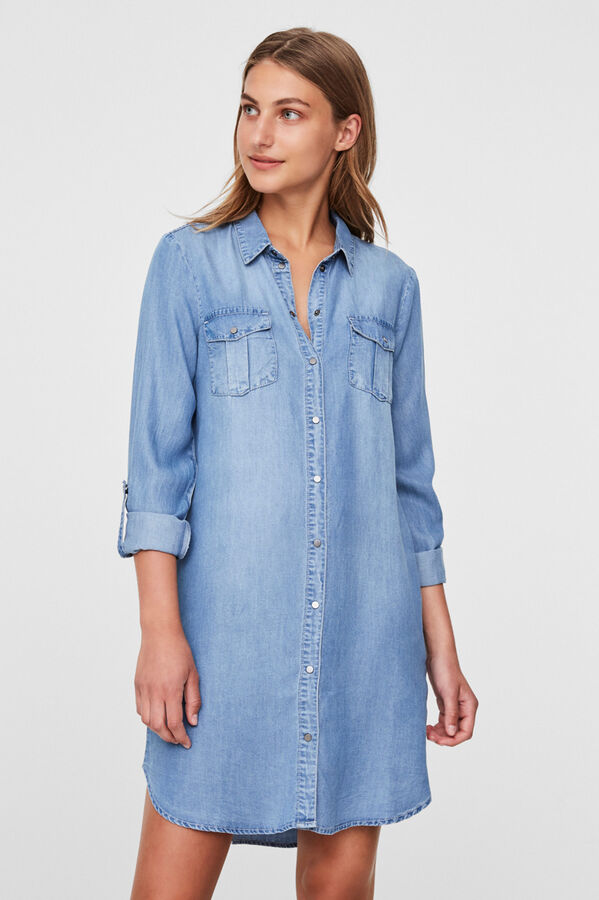 Vero Moda Vestido denim de manga comprida Azul