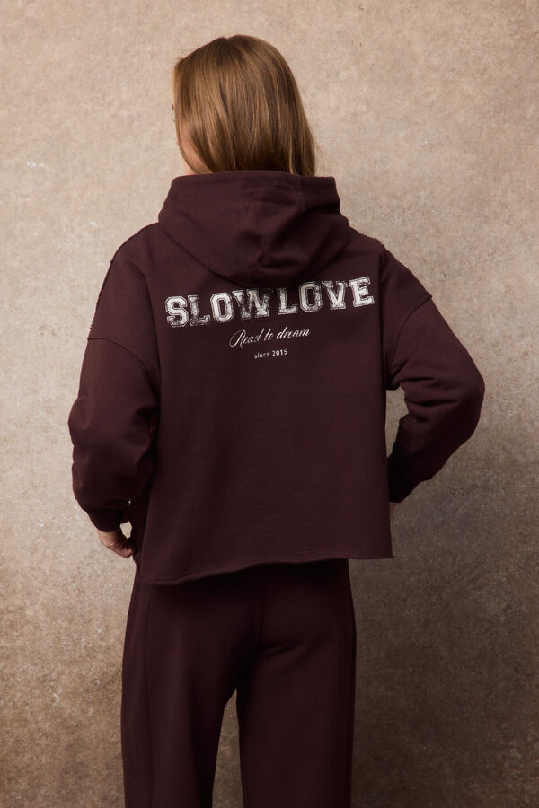 Slowlove Sweatshirt com capuz SlowLove Castanho