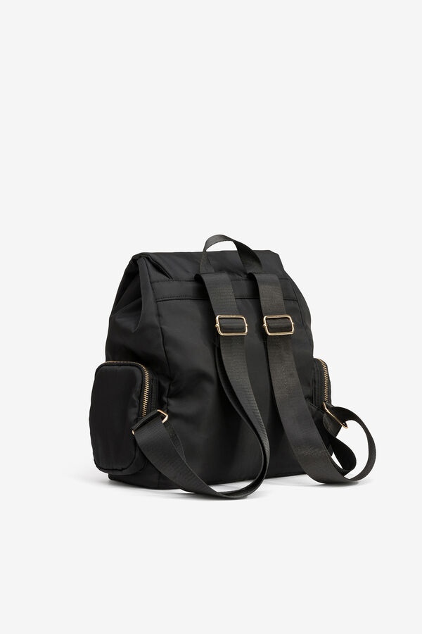 Vilanova Mochila acolchoada com aba Preto