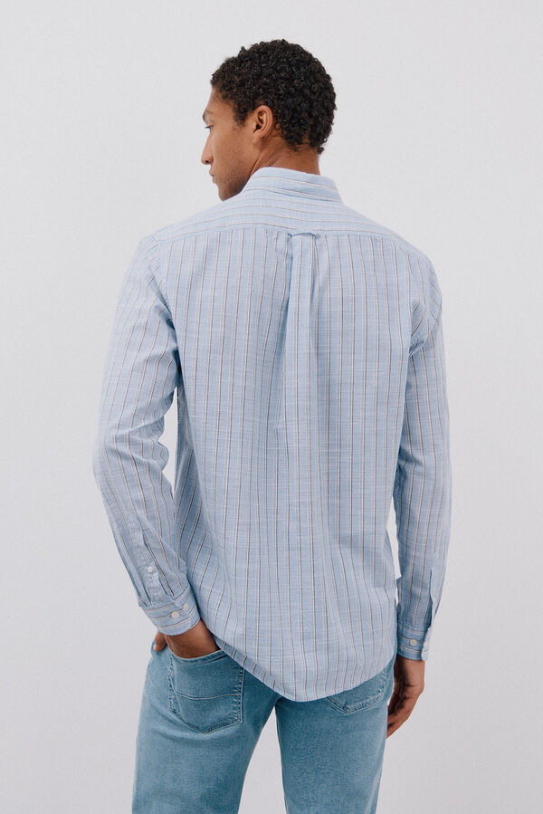 Cortefiel Flame striped shirt Blue