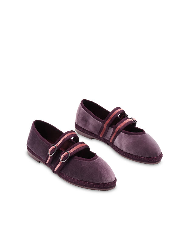 Flabelus Veludo Mary Jane Roxo