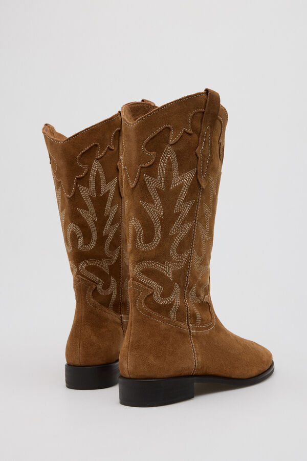 Cortefiel Split leather boot Camel