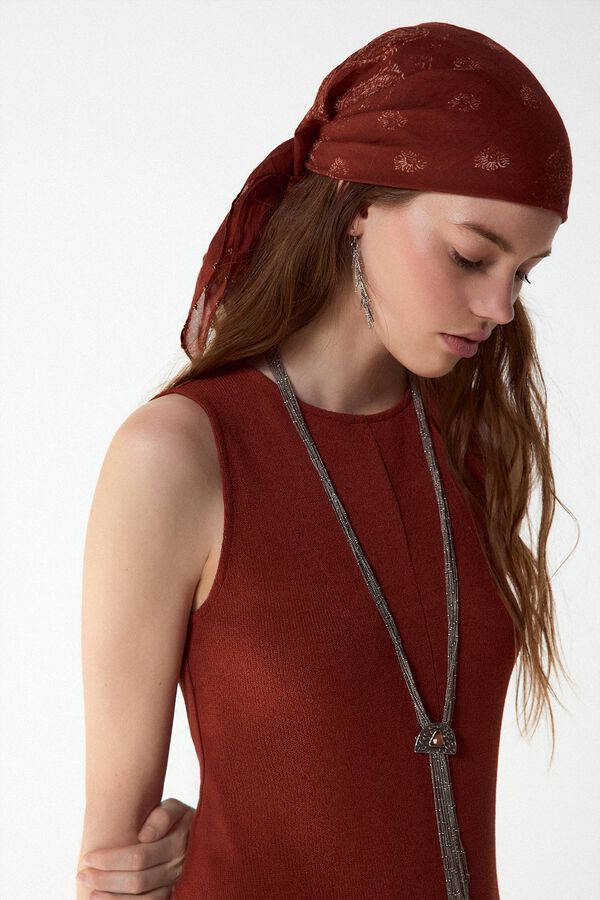 Slowlove Vestido b&aacute;sico com estrutura Castanho