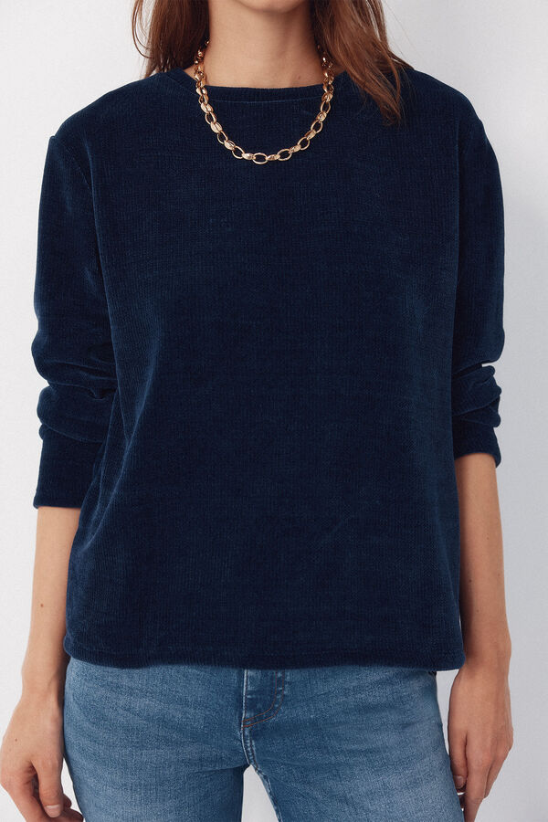 Cortefiel Chenille t-shirt Navy
