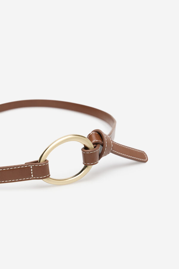 Cortefiel Decorative buckle belt Brown