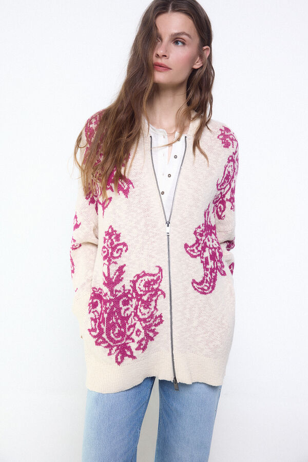 Slowlove Jersey calado capucha Estampado blanco