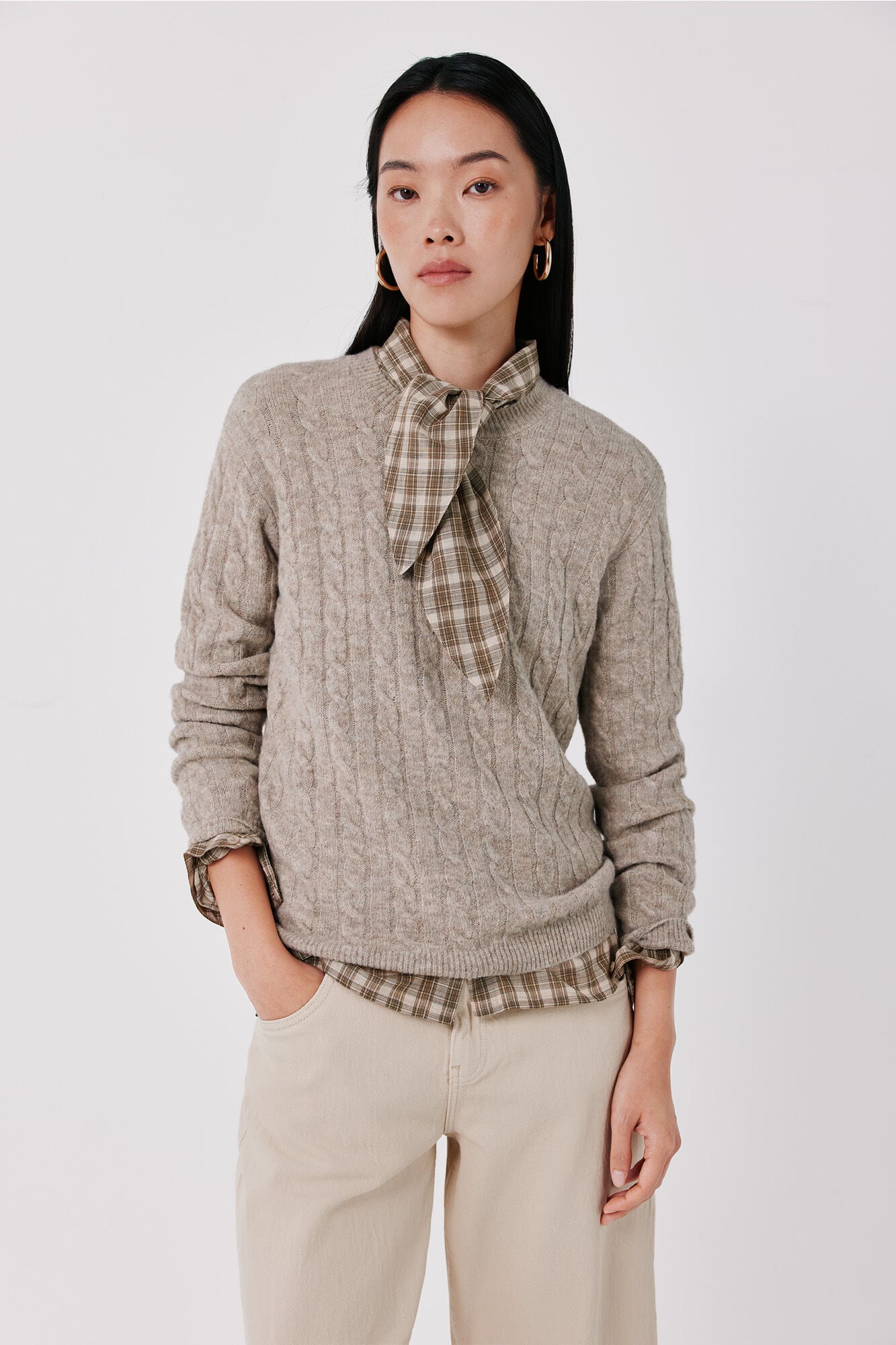 Cortefiel Soft cross<br>- knit jumper