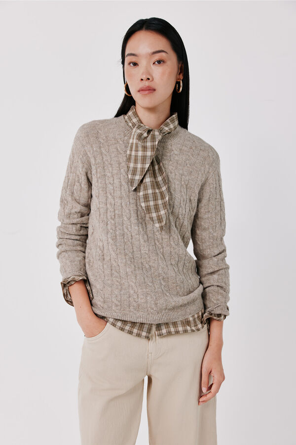 Cortefiel Camisola soft touch oitos Tostado