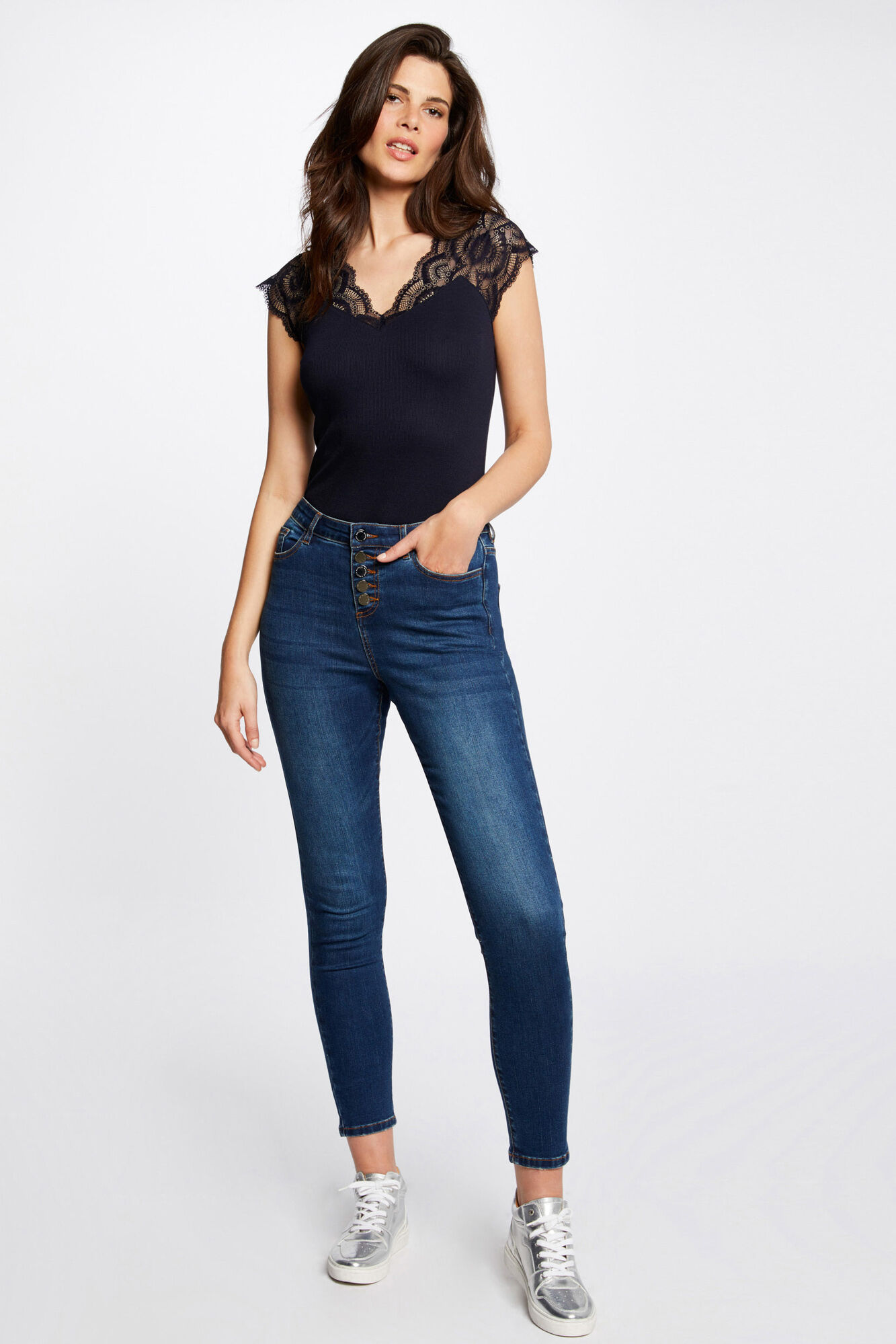 Morgan Camiseta manga corta con encaje