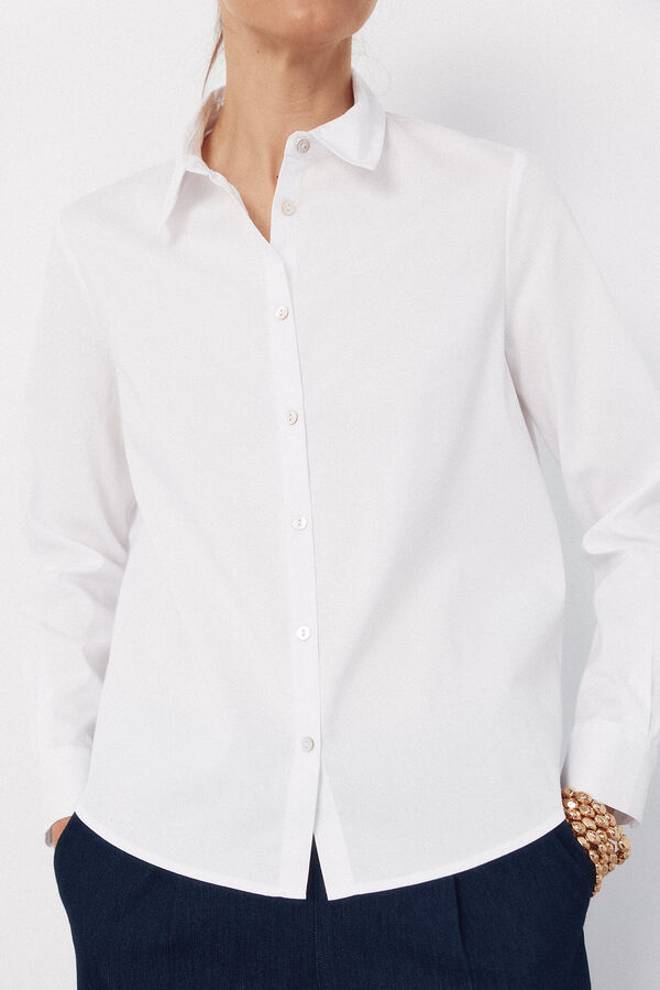 Cortefiel Poplin shirt White