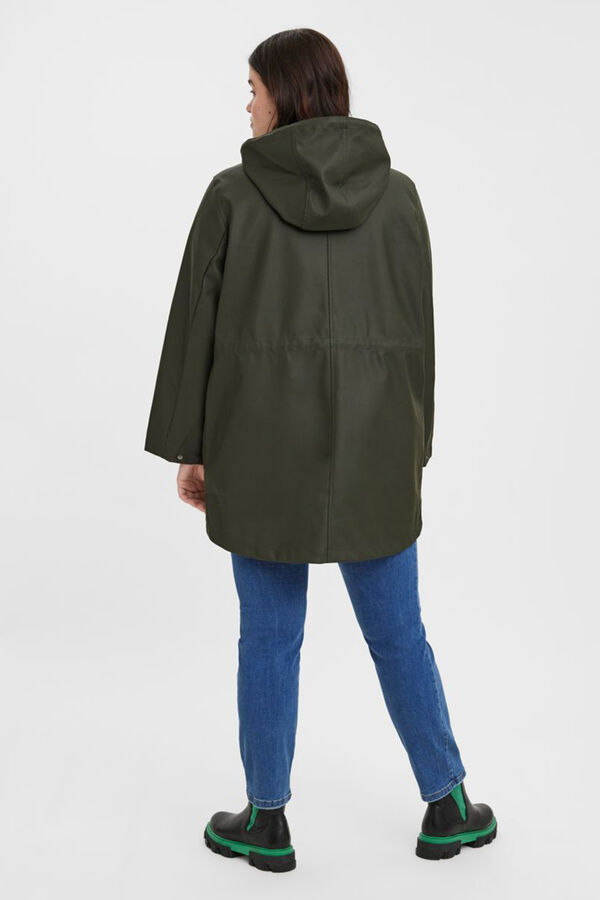 Cortefiel Curve hooded raincoat Brown
