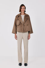 Cortefiel Faux suede short trench Beige