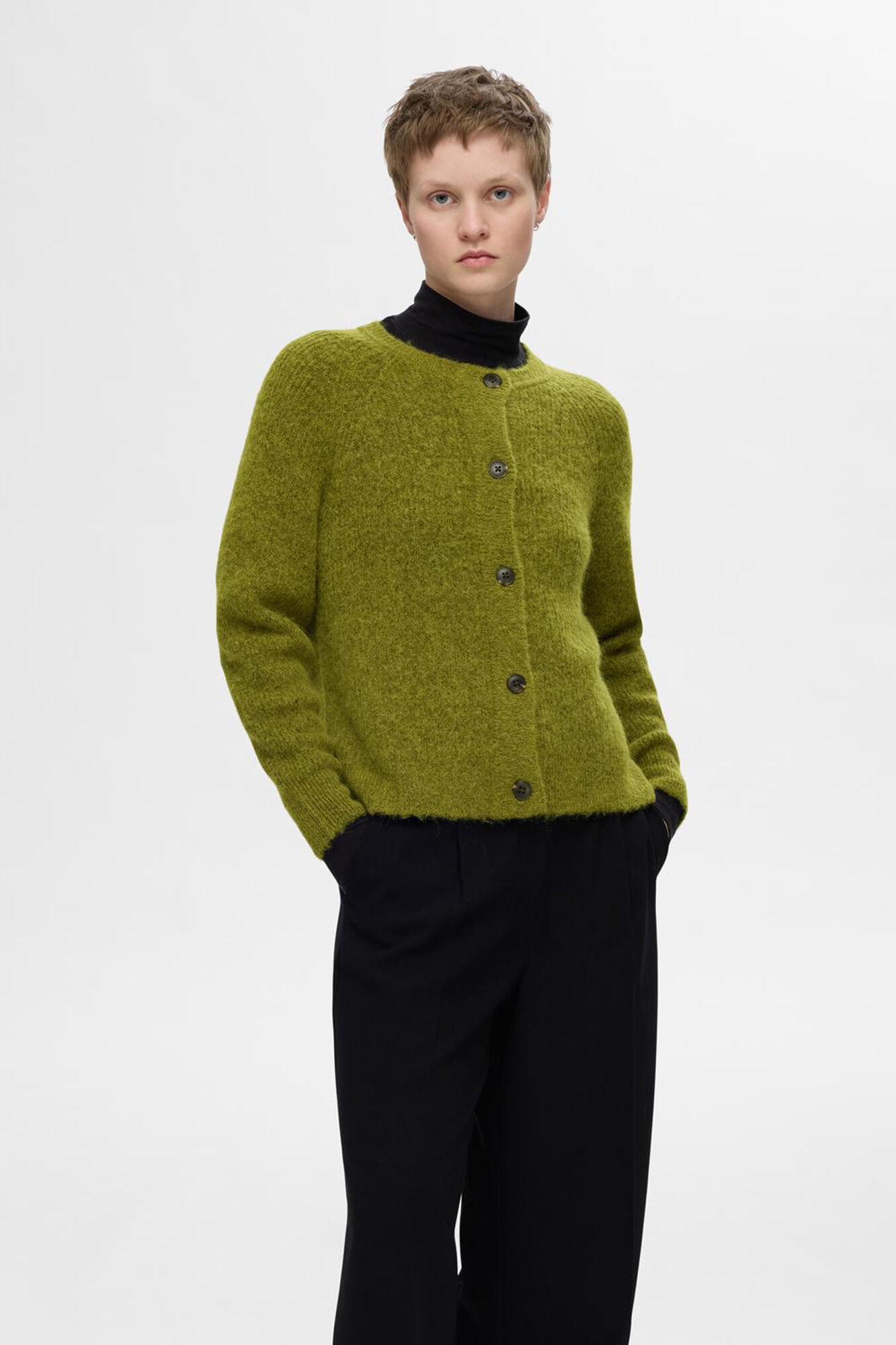 Short wool cardigan store