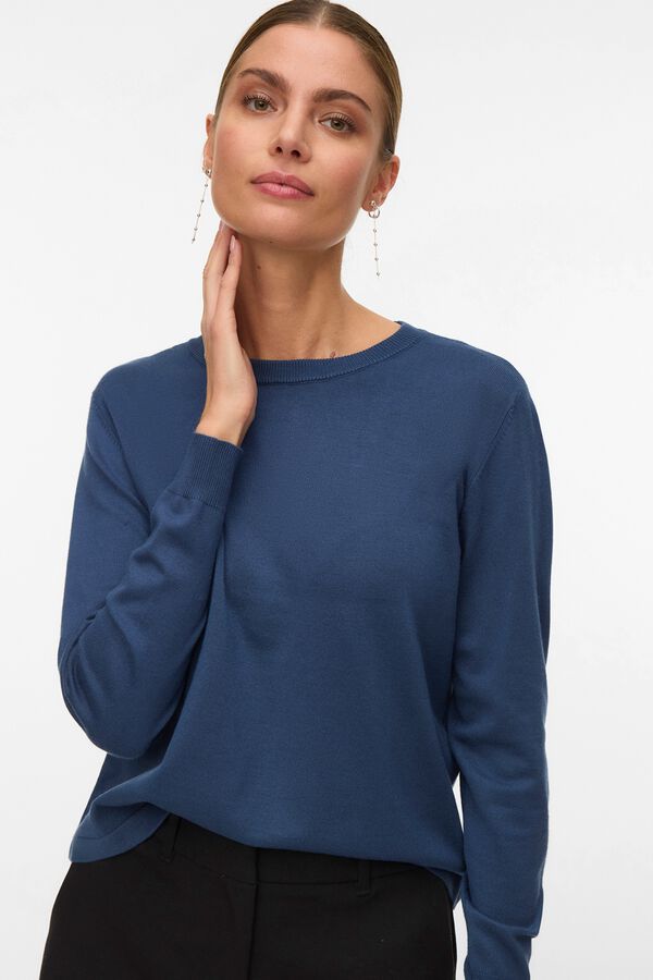 Vero Moda Camisola de malha fina de manga comprida Azul