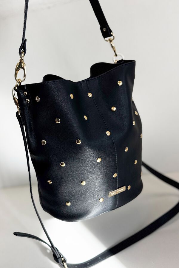 The Code Bucket bag Julieta em pele e tachas Preto