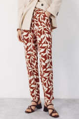 Cortefiel Pantal&oacute;n flu&iacute;do con textura Estampado marr&oacute;n