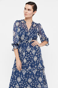 Cortefiel Recycled polyester dress Printed blue