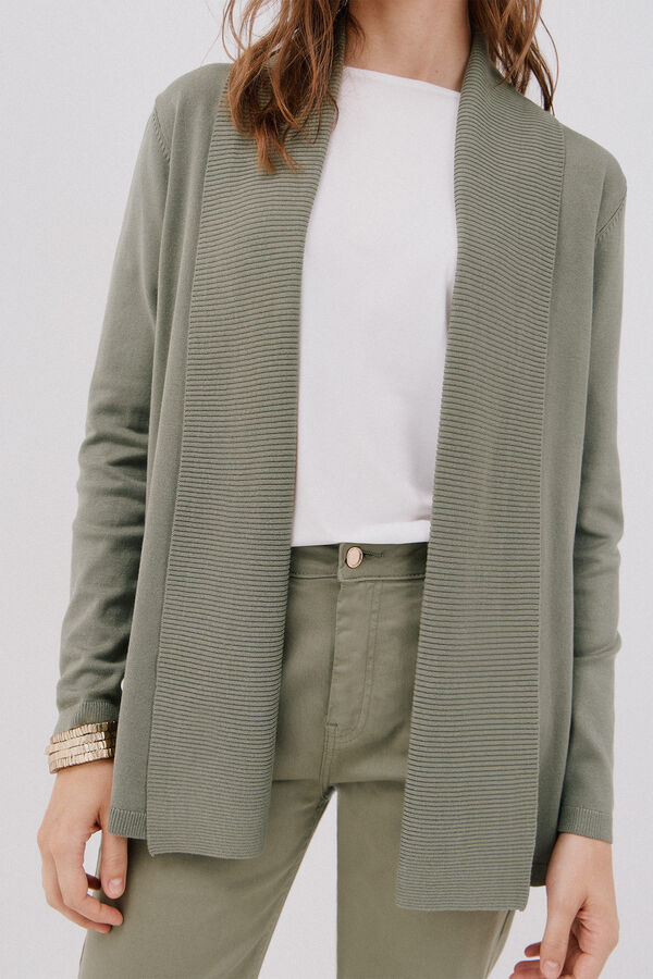 Cortefiel Casaco gola xaile Verde