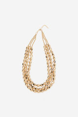 Cortefiel Gold beaded necklace Yellow