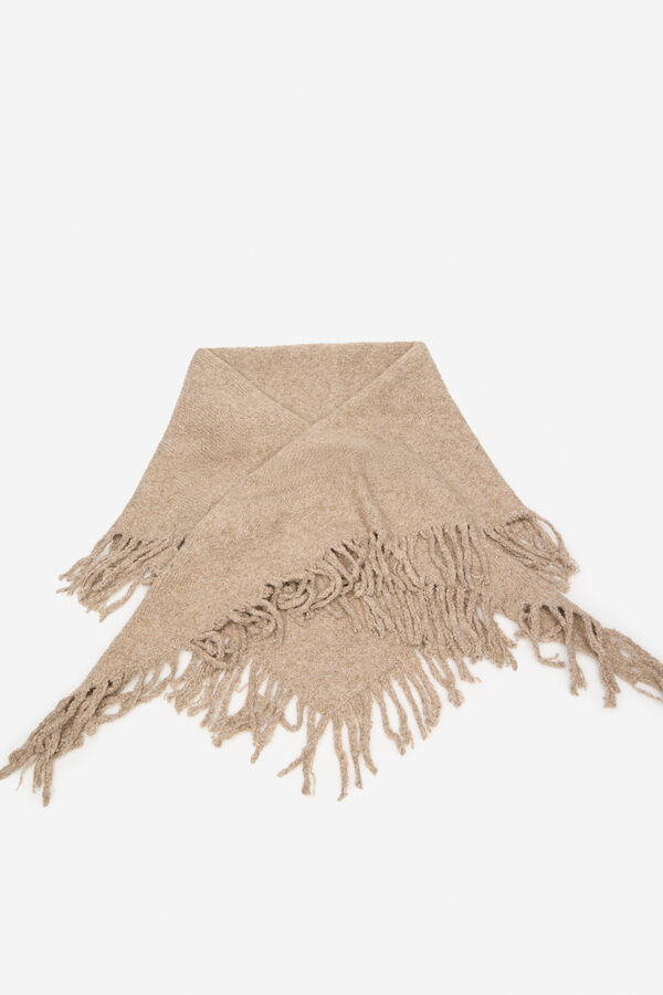Cortefiel Fringed poncho Nude