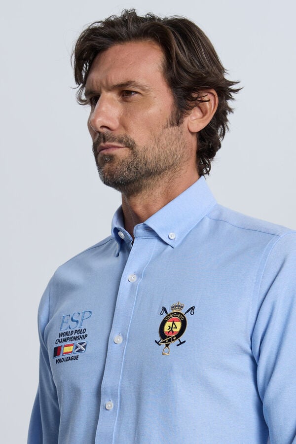 Valecuatro Camisa bordada Espanha azul claro Azul