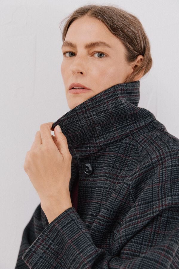 Cortefiel Sobretudo tecido curto Cinzento