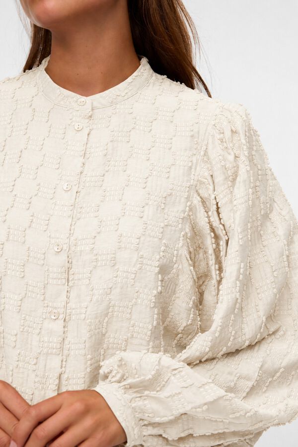 Vero Moda Camisa de manga larga com textura Tostado