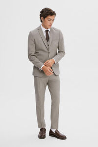 Cortefiel Slim fit checked suit trousers Brown
